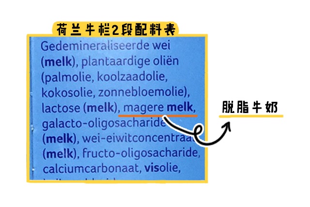 荷兰牛栏2段配料表 荷兰牛栏2段配料表