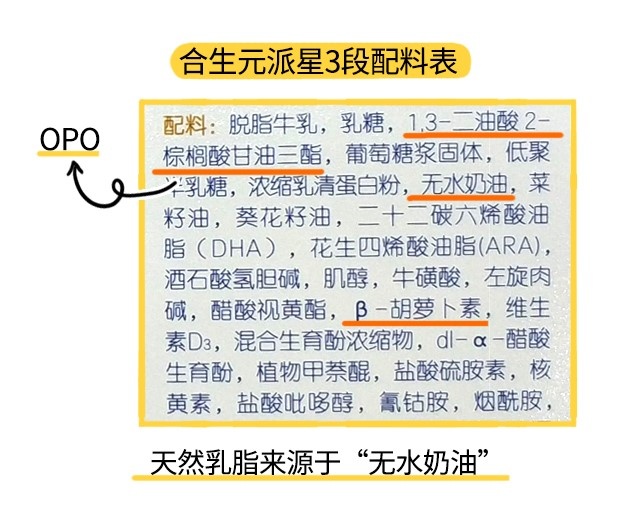 合生元派星3段配料表 合生元派星3段配料表