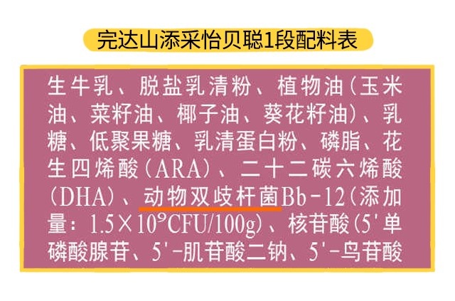 完达山怡贝聪1段配料表 完达山怡贝聪1段配料表