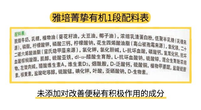 雅培菁挚有机1段配料表 雅培菁挚有机1段配料表