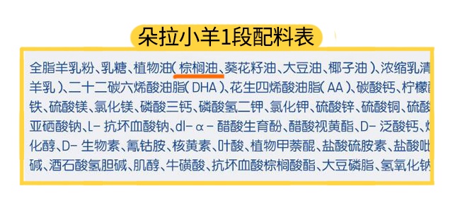 朵拉小羊1段配料表 朵拉小羊1段配料表