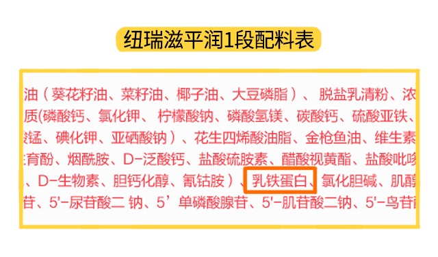 纽瑞滋平润1段配料表 纽瑞滋平润1段配料表