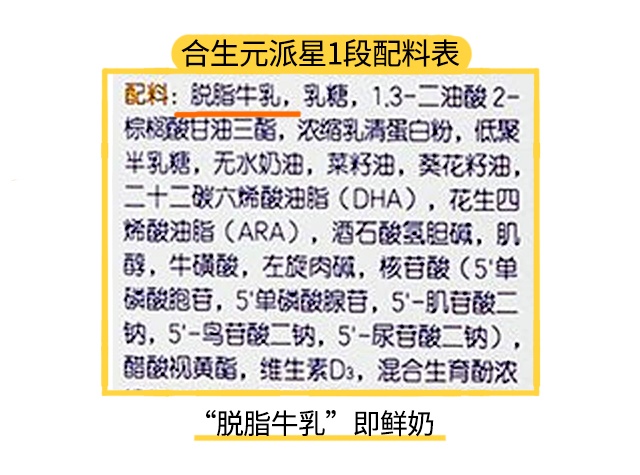 合生元派星3段配料表 合生元派星3段配料表