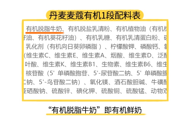 丹麦麦蔻有机奶1段配料表 丹麦麦蔻有机奶1段配料表