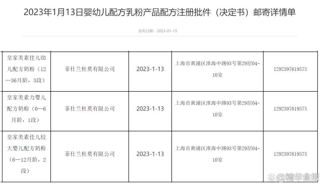 皇家美素佳儿注册新配方 皇家美素佳儿注册新配方